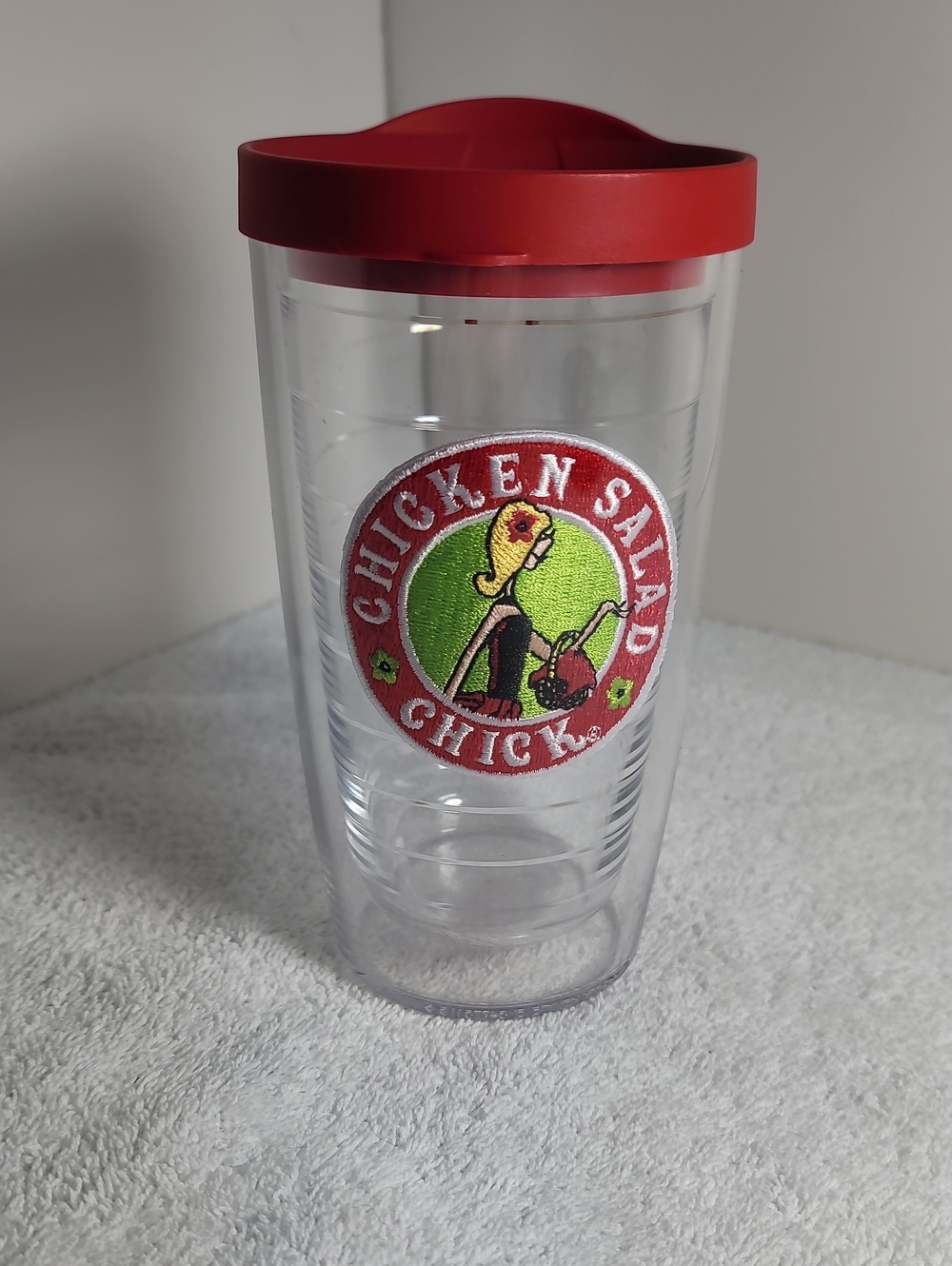 Tervis Chicken Salad Chick 16 oz Red Lid Double-Wall Travel Tumbler EUC